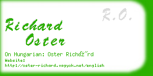 richard oster business card